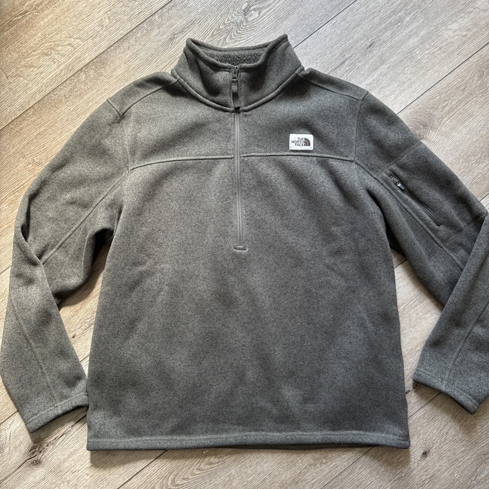 The North Face Jacket Mens XL Gray Green 1/4‎ Zip Fleece Pullover Gorpcore Thick